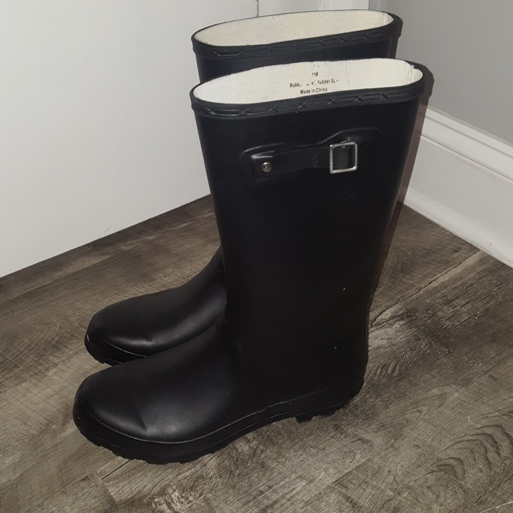 Black Rain Boots with Buckle from Nordstrom